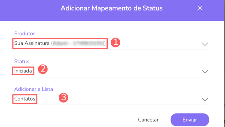Mapeamento de campos